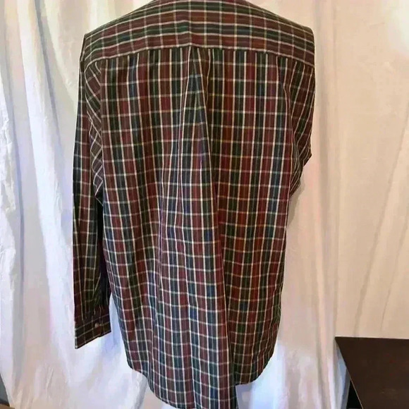 Van Heusen Men’s LS Button Down. Sz XL Burgundy-Navy Plaid - Picture 6 of 7
